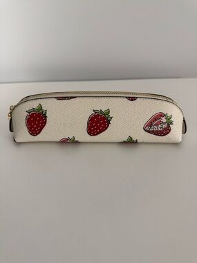 Coach Pencil Case With Strawberry Print